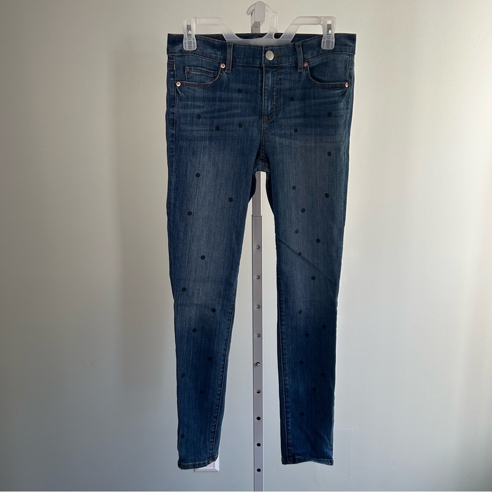 Loft Modern Skinny Polka Dot Jeans